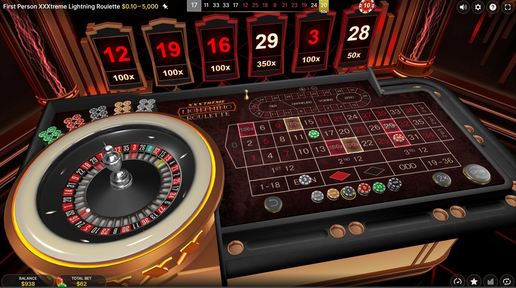 Skærmbillede af Xxxtreme Lightning Roulette