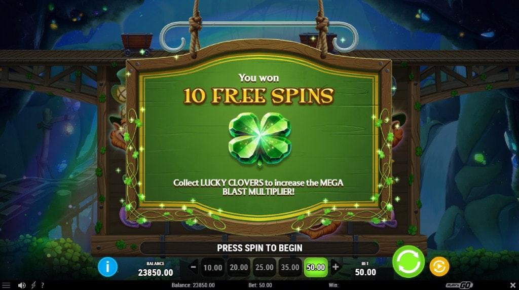 Screenshot dei simboli wild di Big Cat Gold Screenshot dei free spin di Leprechaun’s Diamond Dig