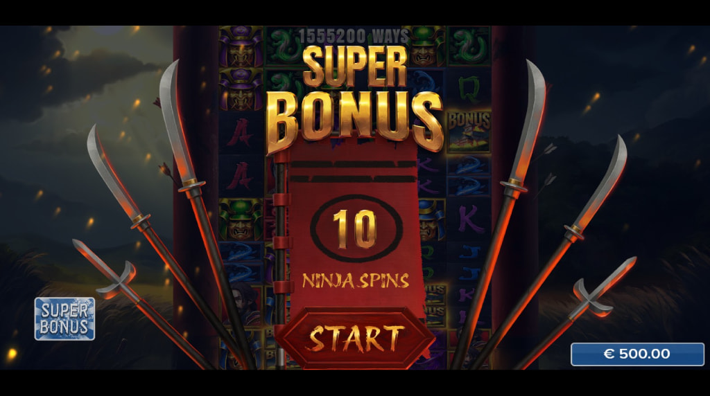Screenshot della funzione Superbonus di Bushido Gold