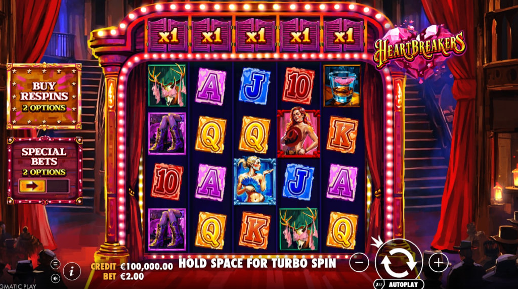 Screenshot della nuova slot Heartbreakers di Pragmatic Play