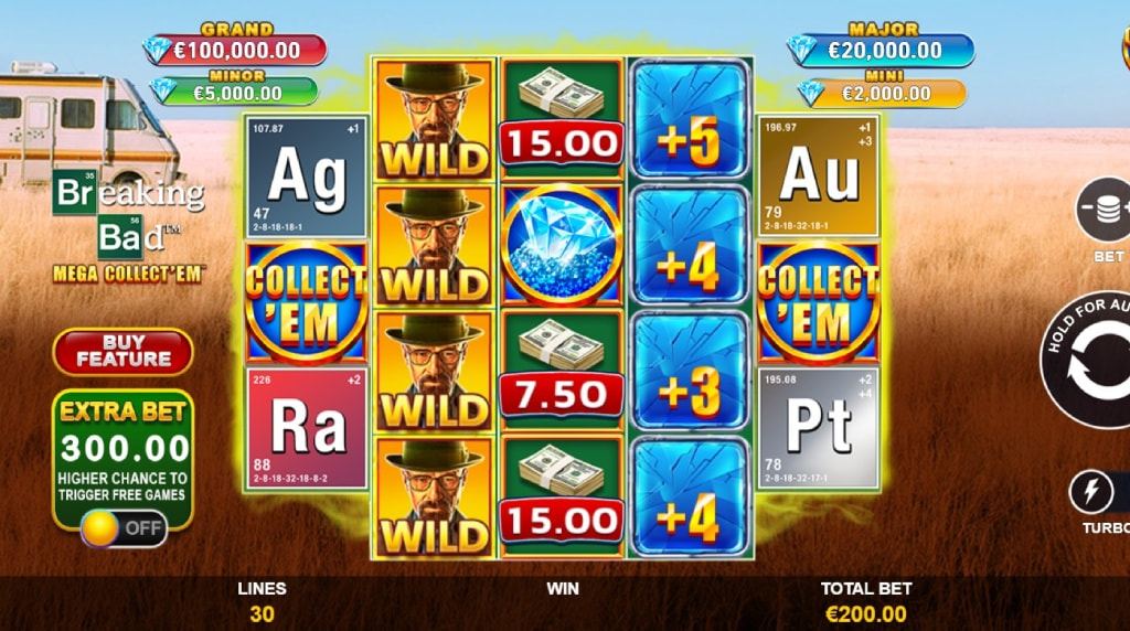 Screenshot della nuova slot Breaking Bad Mega Collect’em di Playtech