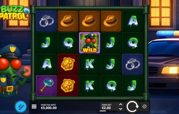 Screenshot della nuova slot Buzz Patrol di Bullshark Games