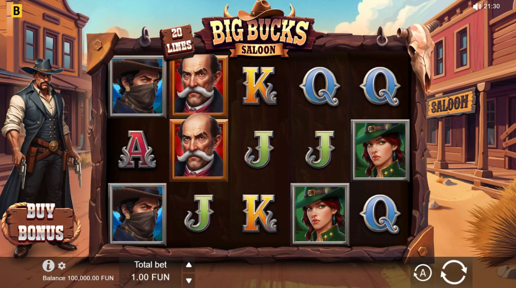 Screenshot van de gokkast Big Bucks Saloon van Bgaming