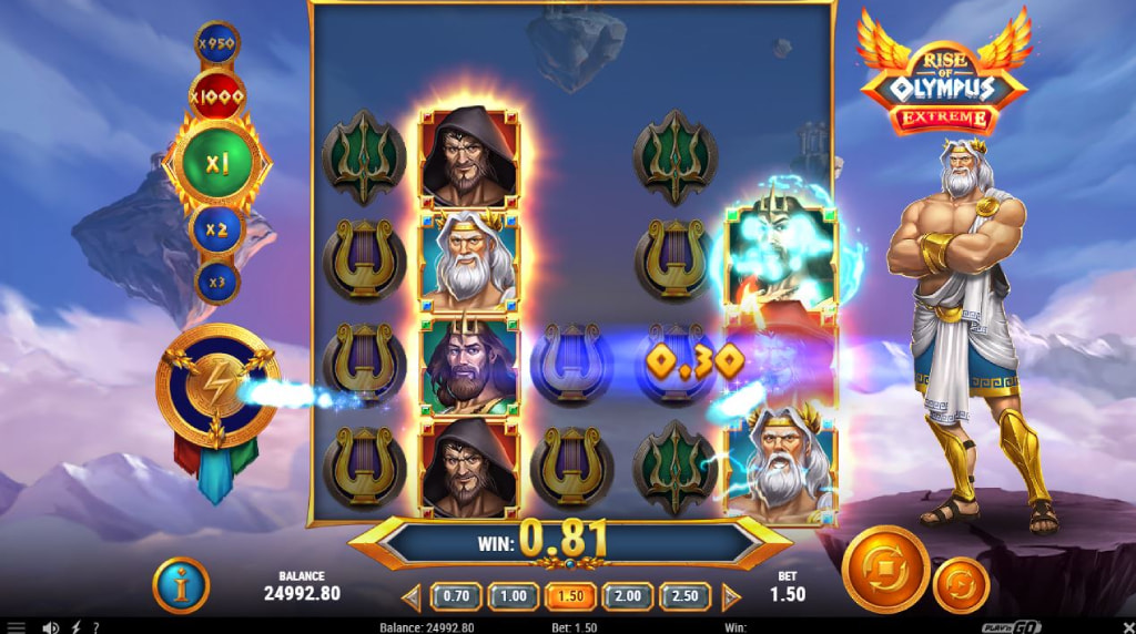 Hand of God functie van Rise of Olympus Extreme