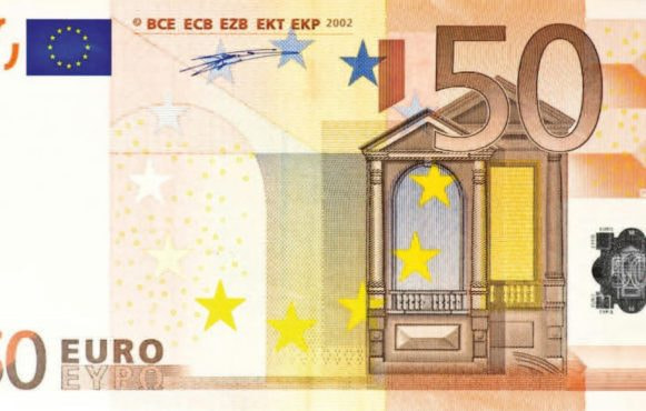Foto van een briefje van 50 euro