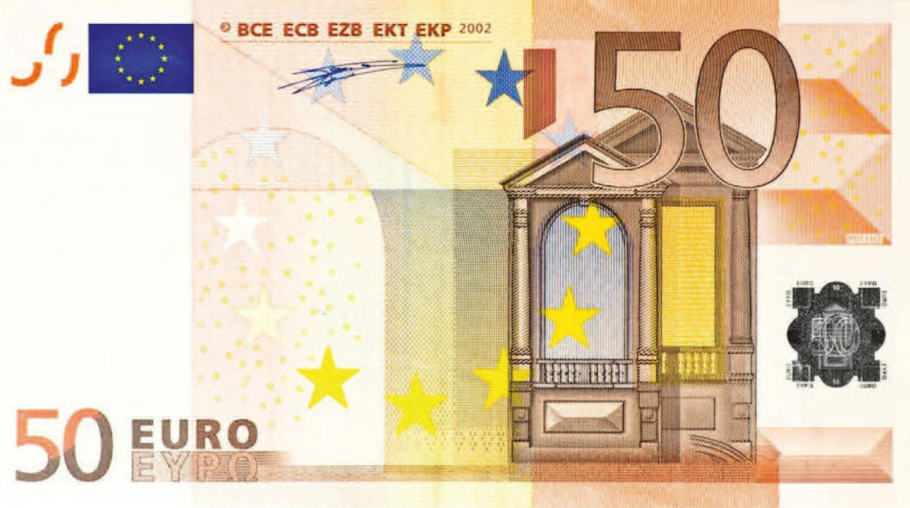 Foto van een briefje van 50 euro