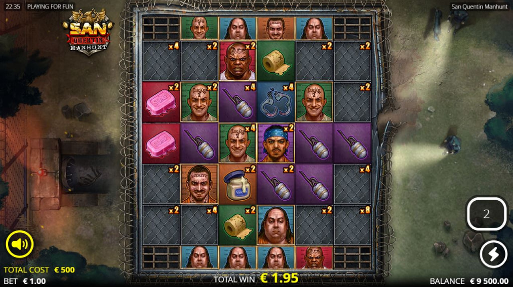 Screenshot van de San Quentin Manhunt Spins Bonus