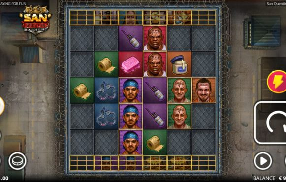 Screenshot van de nieuwe San Quentin Manhunt slot van Nolimit City