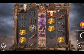 Screenshot van de nieuwe Tombstone Begins slot van NoLimit City