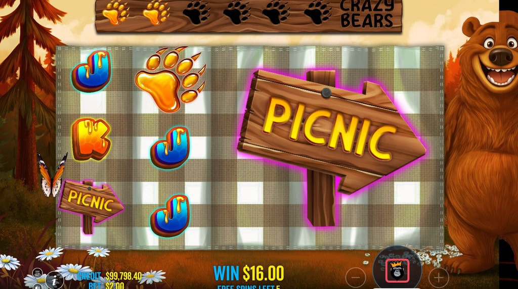 Screenshot van Bear de Crazy Gratis Spins Bonusronde