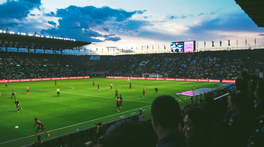 Stadion la un meci de fotbal