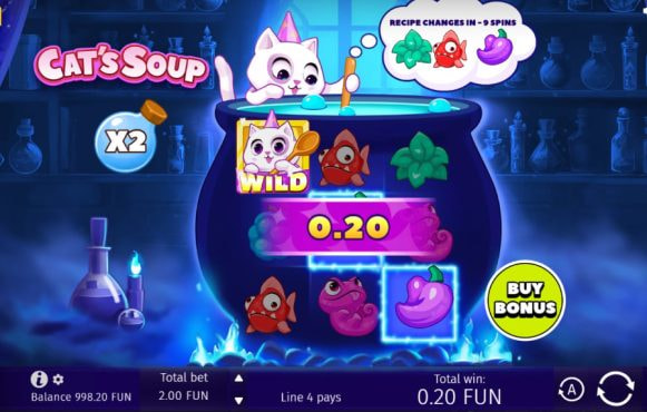 Screenshot de la noul slot Cat’s Soup dezvoltat de BGaming