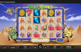 Screenshot cu noul slot Bill & Coin 2: Mummy Mischief dezvoltat de Relax Gaming