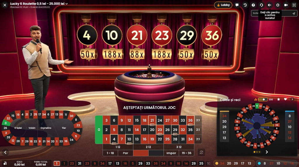 Lucky 6 ruletă online cu multiplicatori pe numere aleatorii