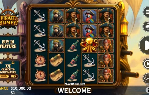 Screenshot cu noul slot Pirate Blimey dezvoltat de Skywind