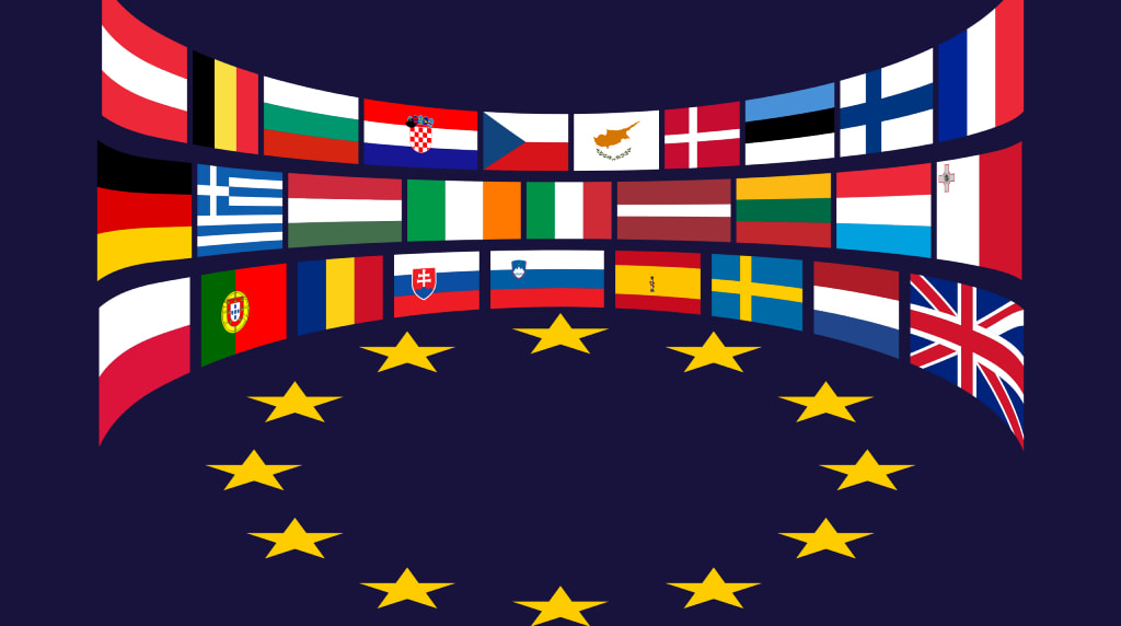 Steagurile țărilor europene și simbolul Uniunii Europene
