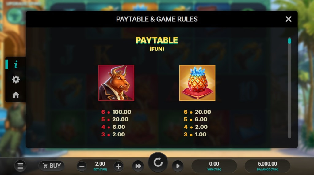 Screenshot cu tabelul de plată al slotului Iron Bank 2
