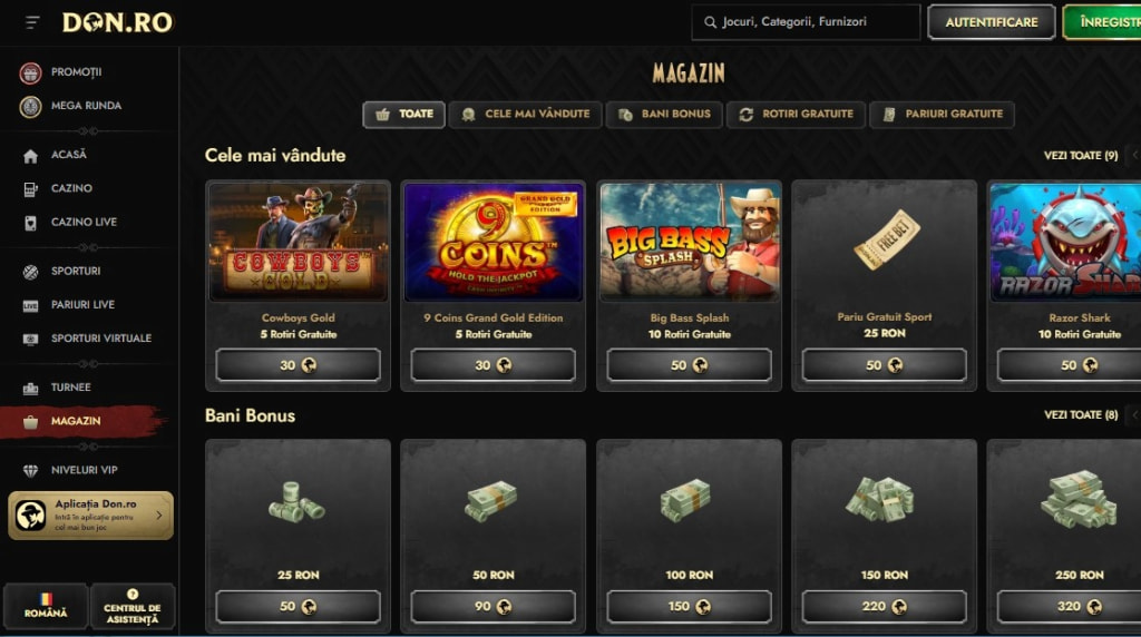 Magazin de bonusuri la Don.ro Casino online