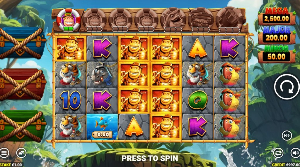 Screenshot cu noul slot King Kong Splash, dezvoltat de Blueprint gaming