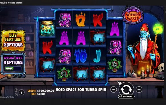 Screenshot cu noul slot Mr Null’s Wicked Wares dezvoltat de Pragmatic Play