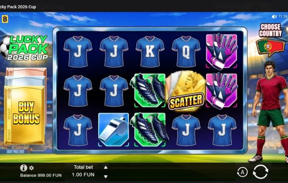 Screenshot cu noul slot Lucky Pack 2026 Cup dezvoltat de BGaming