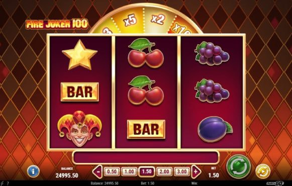 Screenshot from the new Fire Joker 100 slot by Play'n GO