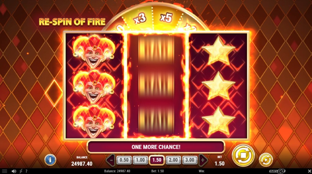 Screenshot of the Re-Spin of Fire of Fire Joker 100