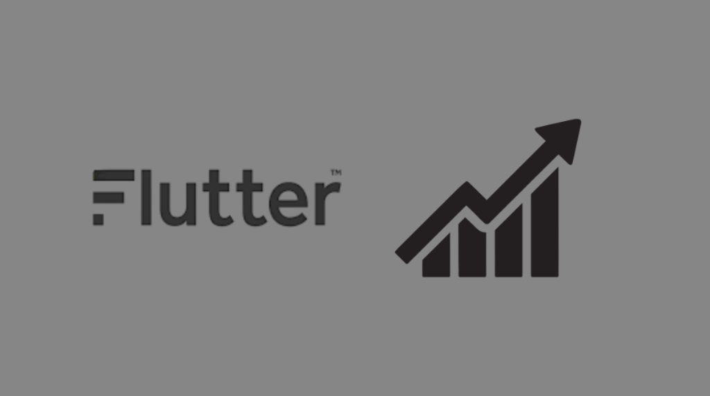 Flutter Entertainment logo and revenue chart