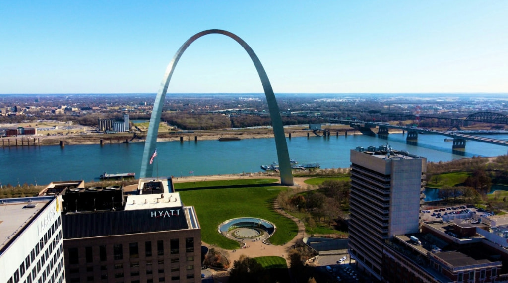 The world-famous Gateway Arch in St. Louis
