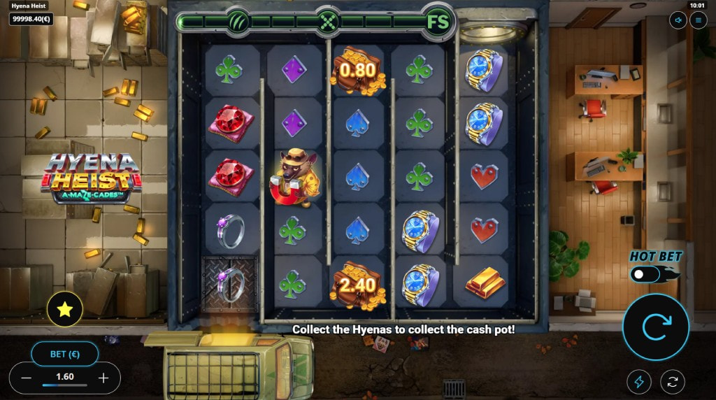 Screenshot from the New Hyena Heist Slot by Gaming Corps
