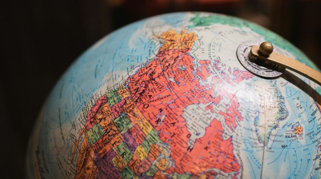 Globe with North America
