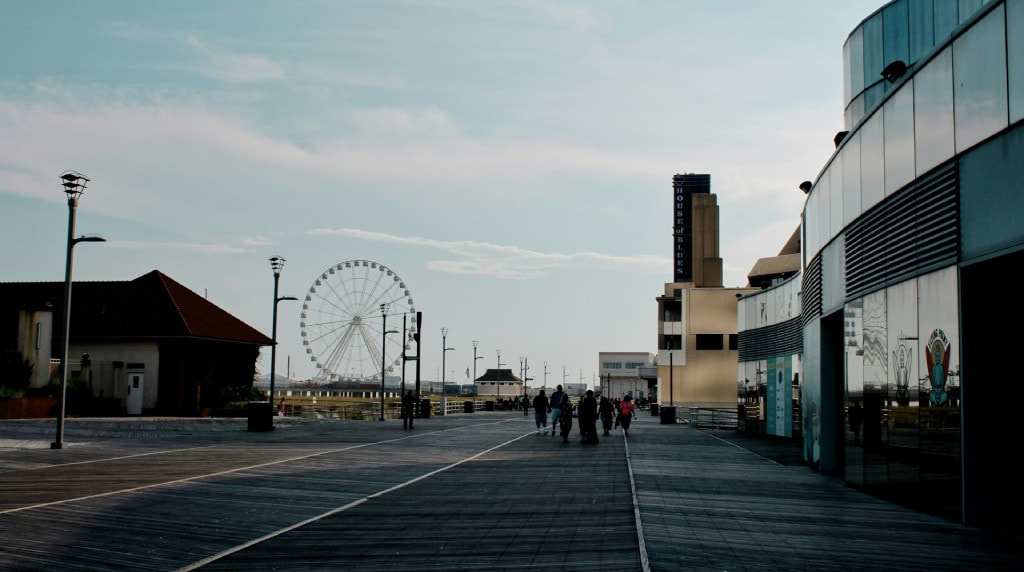 Atlantic City Ferris Wheel under moody grey skies