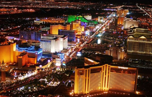 The Las Vegas strip at night