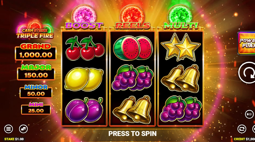 Screenshot from the New Cash Strike Triple Fire Slot by Blueprint Gaming