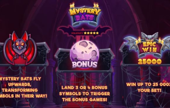 Loading screen of Mystery Bats slot from Backseat Gaming