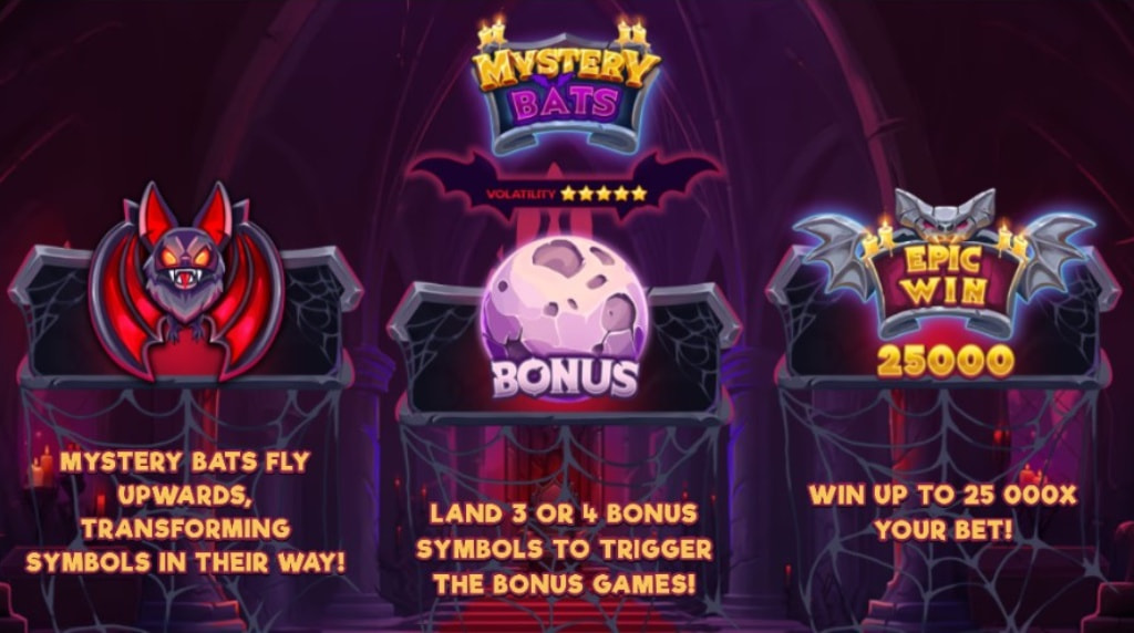 Loading screen of Mystery Bats slot from Backseat Gaming