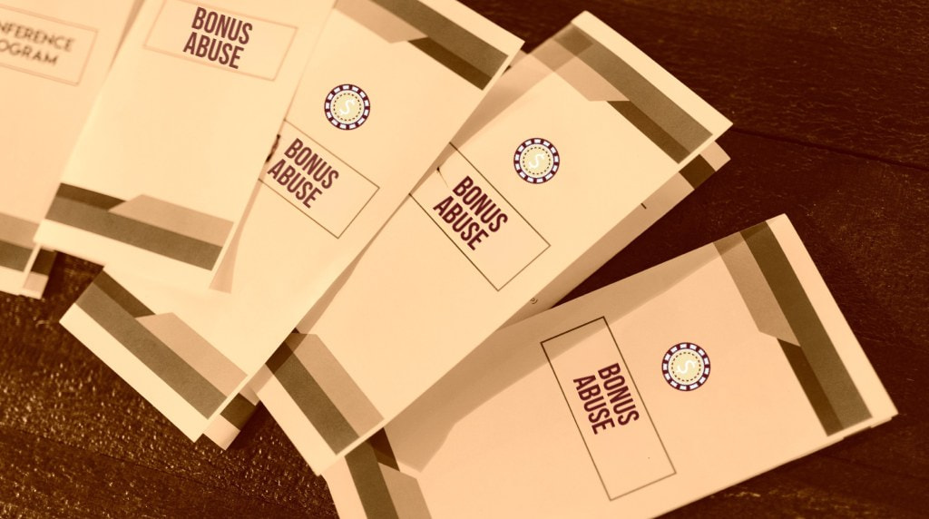 Casino bonus abuse flyer on a desk