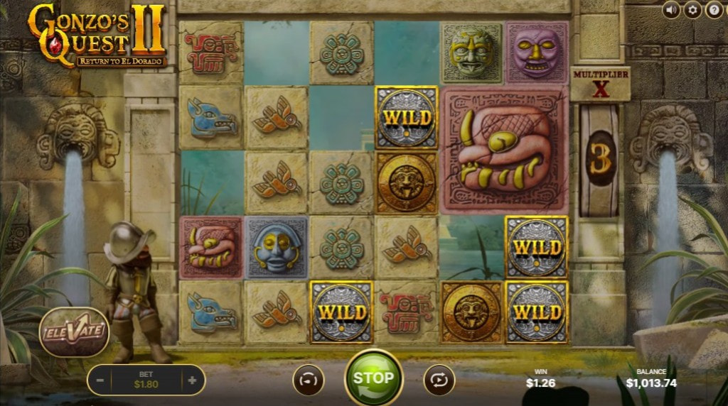 Screenshot of the Calamity Wild symbols of Gonzo's Quest 2