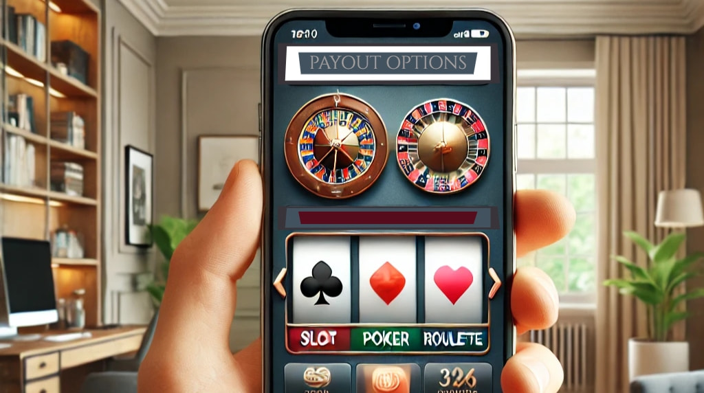 Online casino app screen on mobile phone
