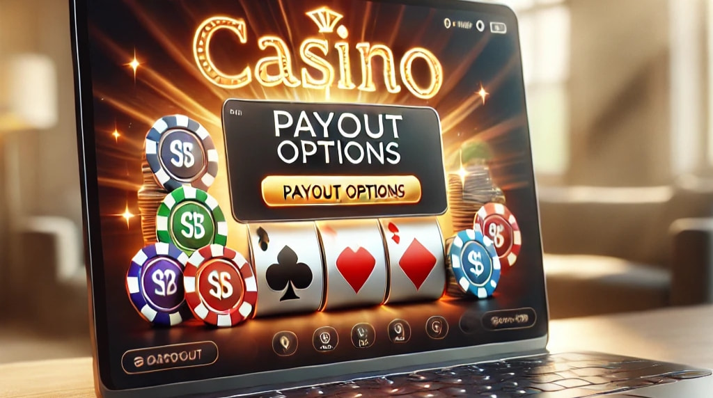 Laptop with online casino website on the screen