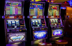 A row of slot machines