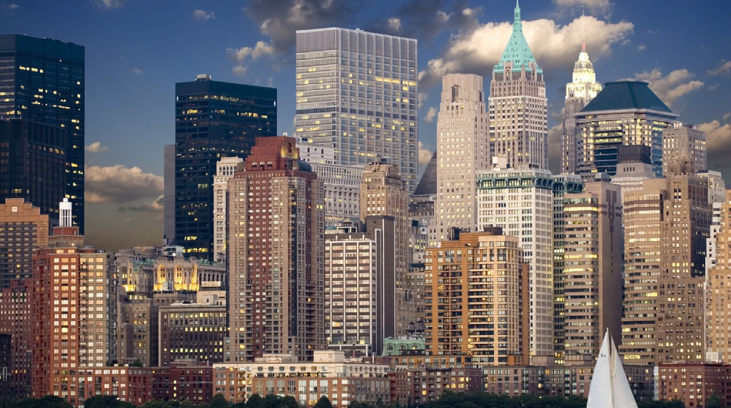 The iconic New York city skyline
