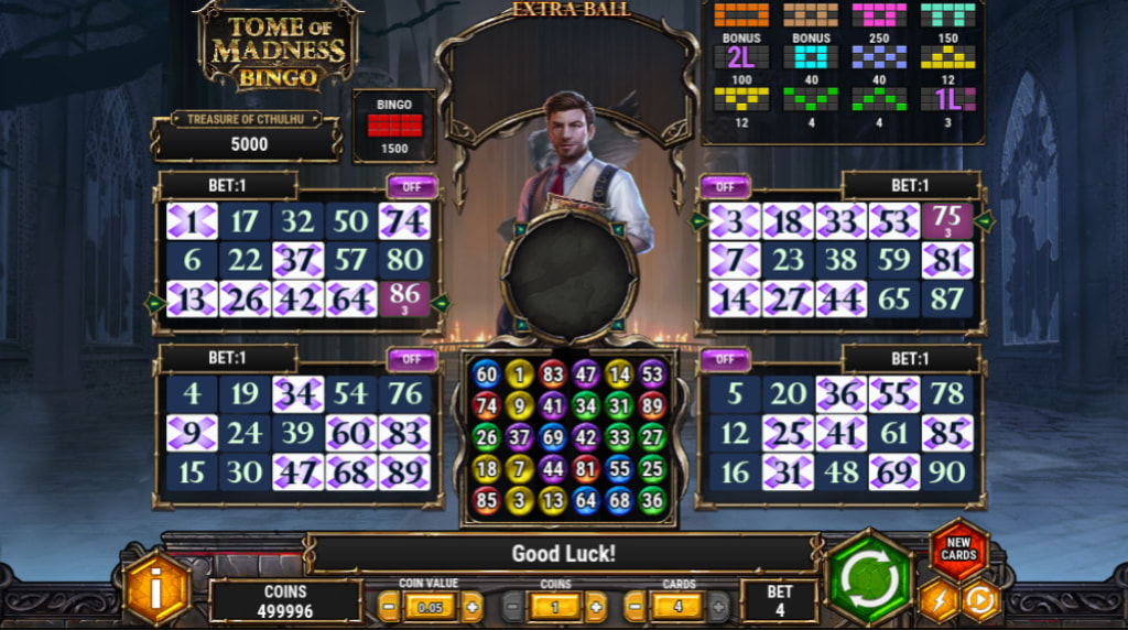 Screenshot from Tome of Madness Bingo by Play'n GO