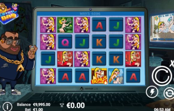 Screenshot from the New Crypto Bro Slot by AvatarUX
