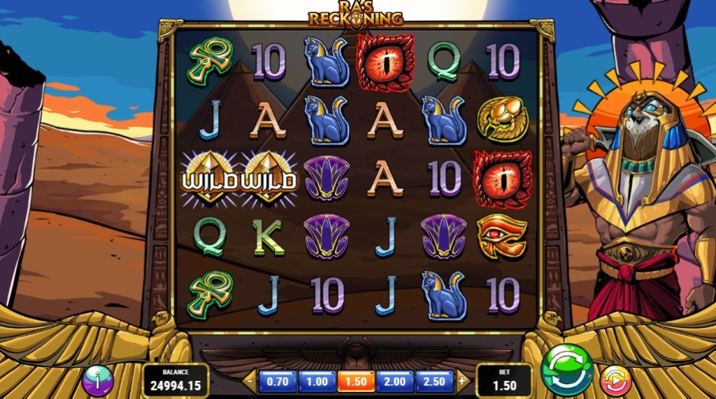 Screenshot from the New Ra's Reckoning Slot by Play'n Go