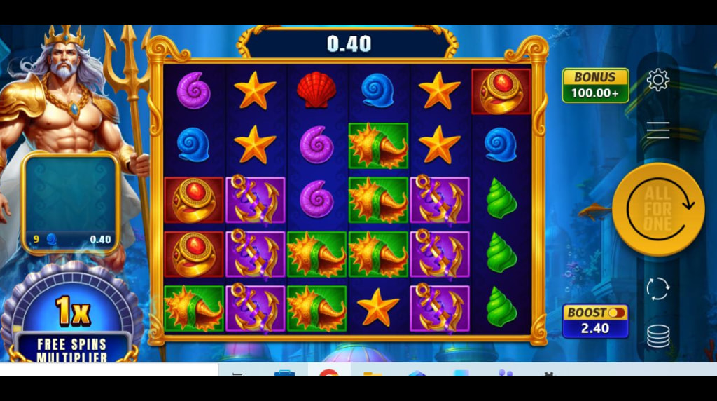 Screenshot from the Strike of Poseidon MultiChase slot by All For One Studios