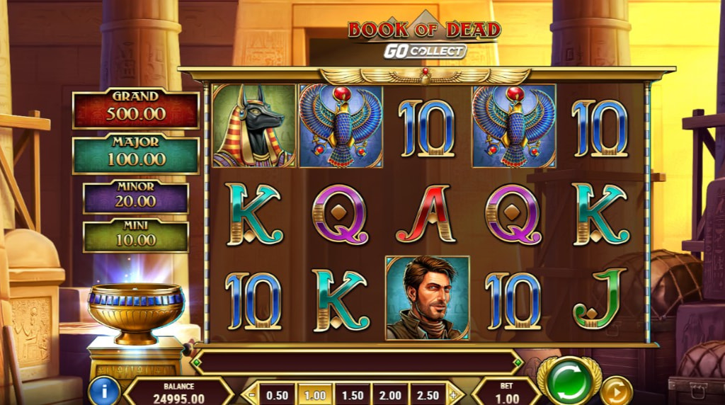 Screenshot from the Book of Dead GO Collect Slot by Play'n GO