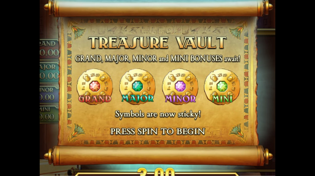 Screenshot from the Treasure Vault of Book of Dead GO Collect