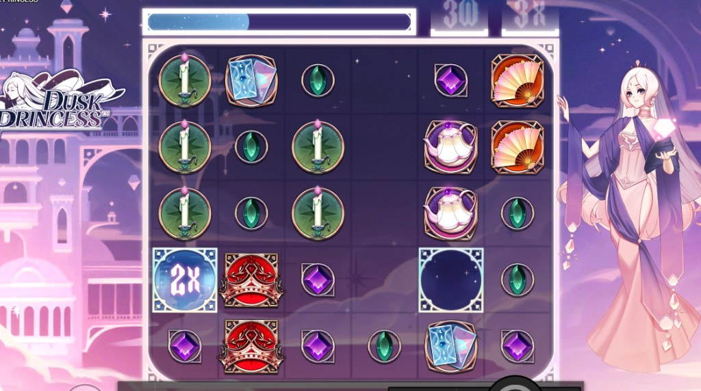 Screenshot from the Dusk Princess slot by Hacksaw Gaming