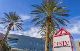 Outside UNLV in Las Vegas, Nevada.